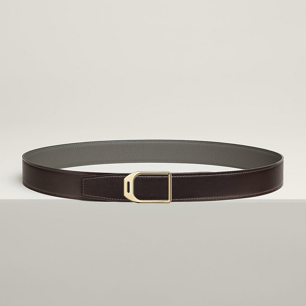 Jockey belt buckle & Reversible leather strap 32 mm | Hermès UK