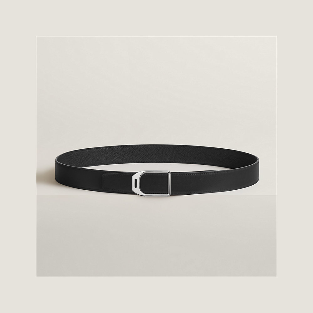 Jockey belt buckle & Reversible leather strap 32 mm Hermès UK