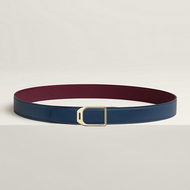 Jockey belt buckle & Reversible leather strap 32 mm