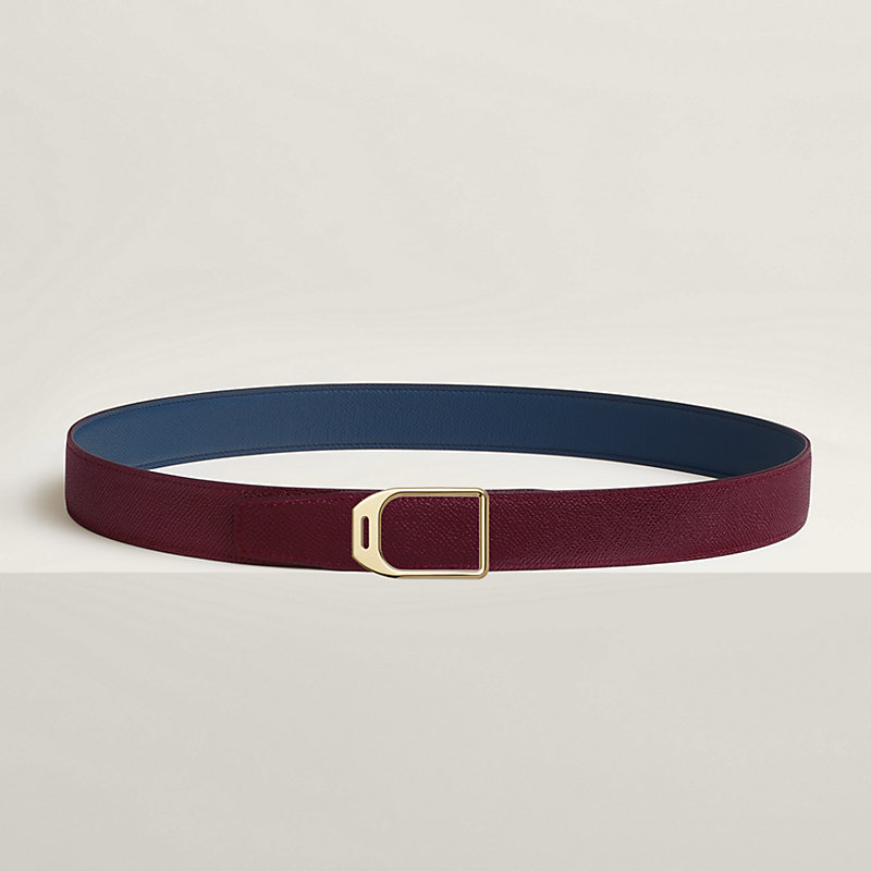 Jockey belt buckle & Reversible leather strap 32 mm