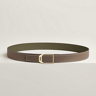 Jockey belt buckle & Reversible leather strap 32 mm | Hermès