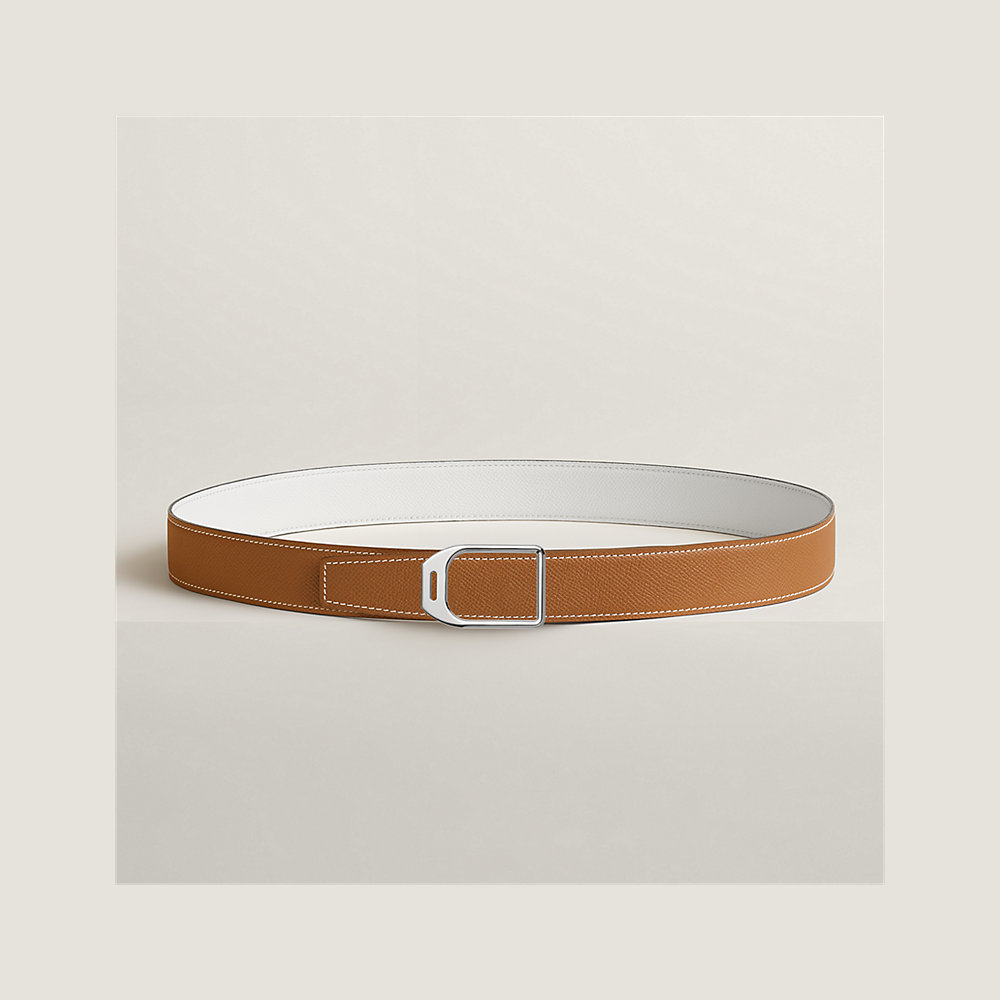Jockey belt buckle & Reversible leather strap 32 mm | Hermès USA
