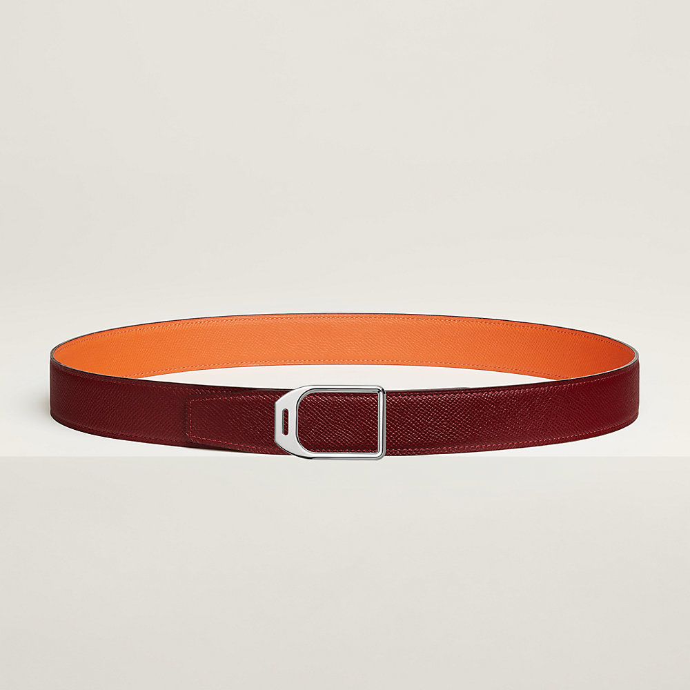 Jockey belt buckle & Reversible leather strap 32 mm | Hermès UK