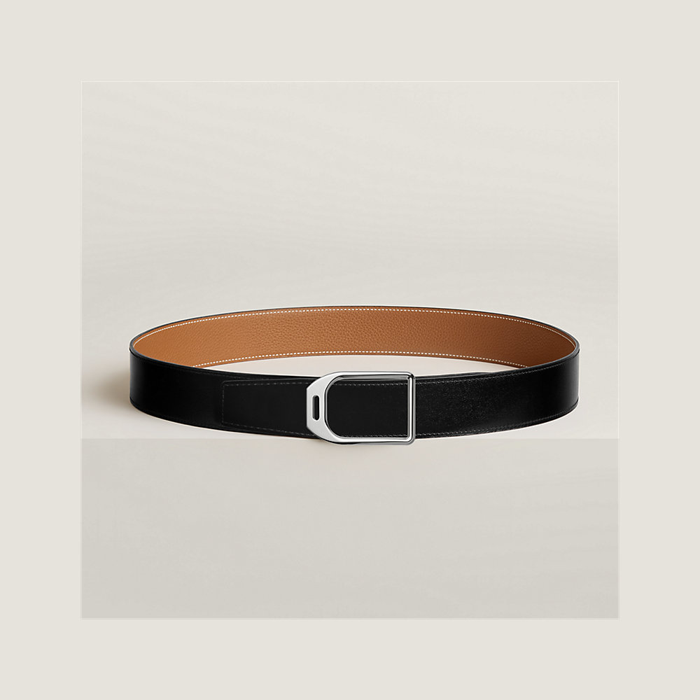 Jockey belt buckle & Reversible leather strap 38 mm | Hermès USA