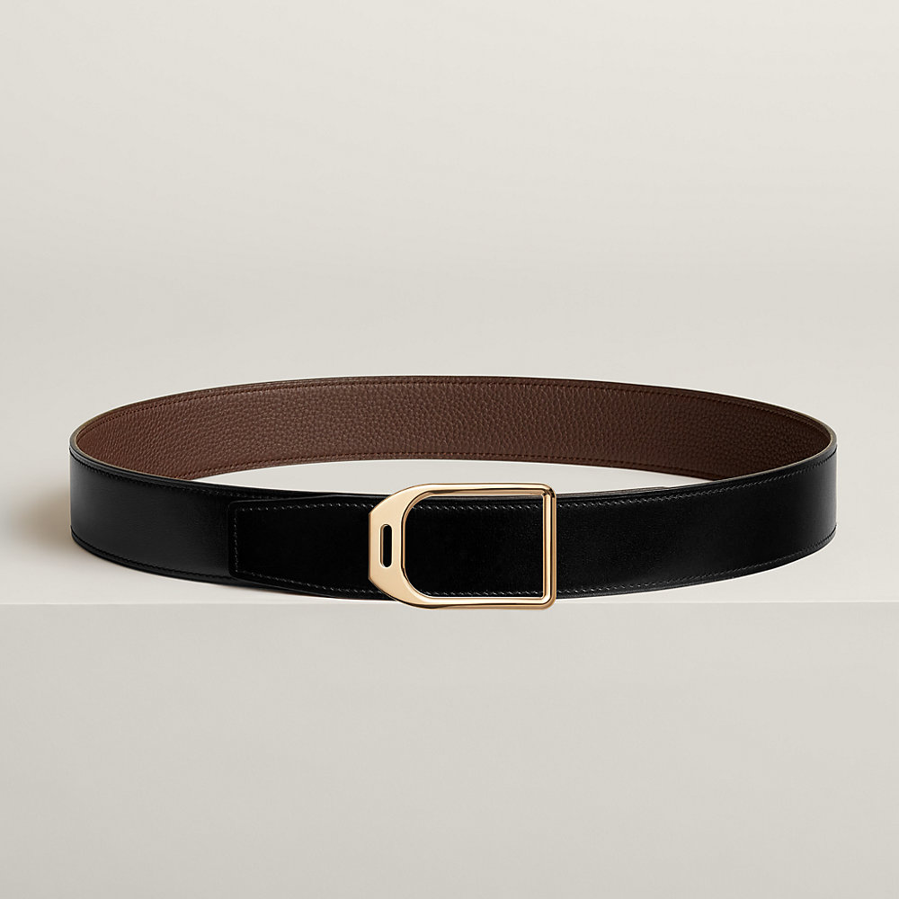 Jockey belt buckle & Reversible leather strap 38 mm | Hermès USA