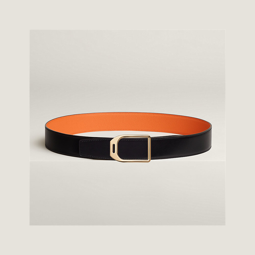 Jockey belt buckle & Reversible leather strap 38 mm | Hermès UK