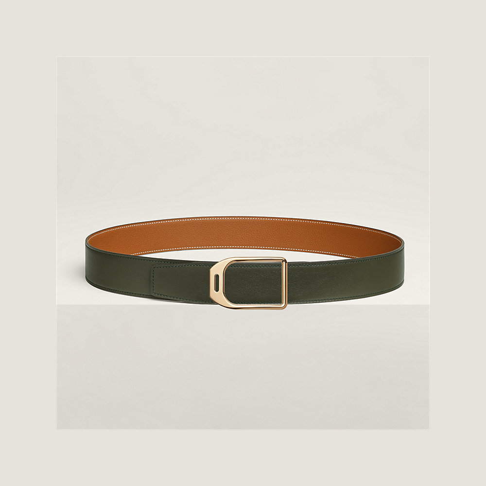 Jockey belt buckle & Reversible leather strap 38 mm | Hermès UK