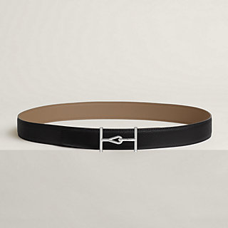 HERMES ベルト 黒/ベージュ ベルトバックル 《Hトルサド》 & リバーシブルベルト 《エルメス