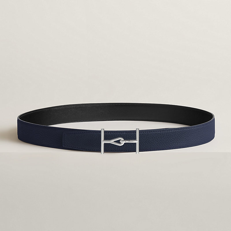 Jumbo belt buckle & Reversible leather strap 32 mm