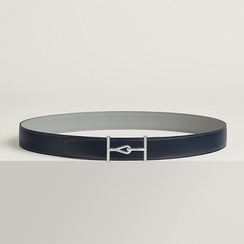 Jumbo belt buckle & Reversible leather strap 32 mm
