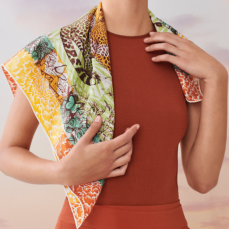 Jungle Love stamped scarf 70 Hermès UAE
