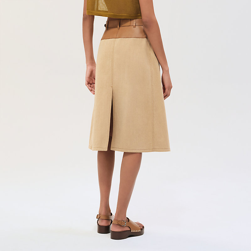 気品漂うスタイル HERMES Jupe Kelly details cuir スカート Jupe Kelly détails cuir | Hermès Belgique