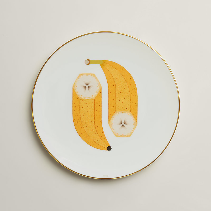 エルメス　カオルミ　プレートお皿　食器　HERMES 完熟バナナ南国果物フルーツ フルーツ柄♪【HERMES】デザートプレート 〈カオルミ〉 (HERMES