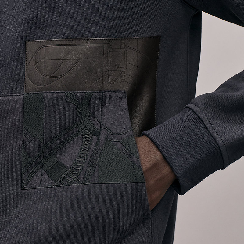 Kapuzensweatshirt mit Reißverschluss und&nbsp;"Eperon d'Or en Perspective"-Patch