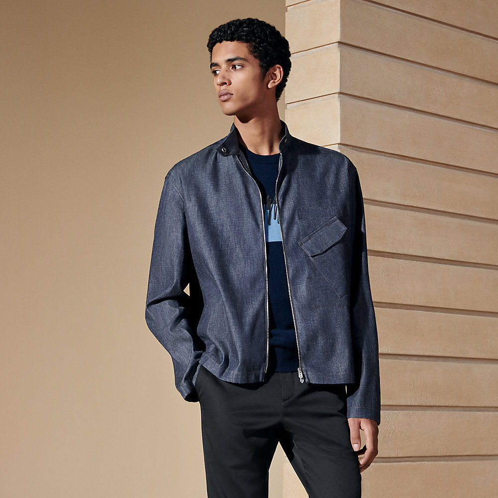 Kastenförmig geschnittenes Blousonhemd mit Madison-Kragen | Hermès 