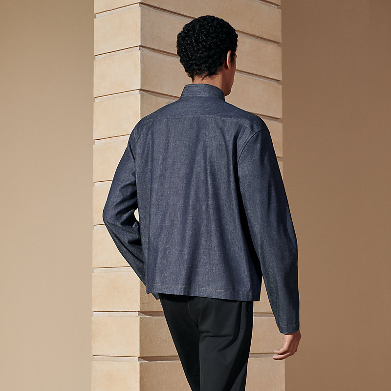 Kastenförmig geschnittenes Blousonhemd mit Madison-Kragen | Hermès 