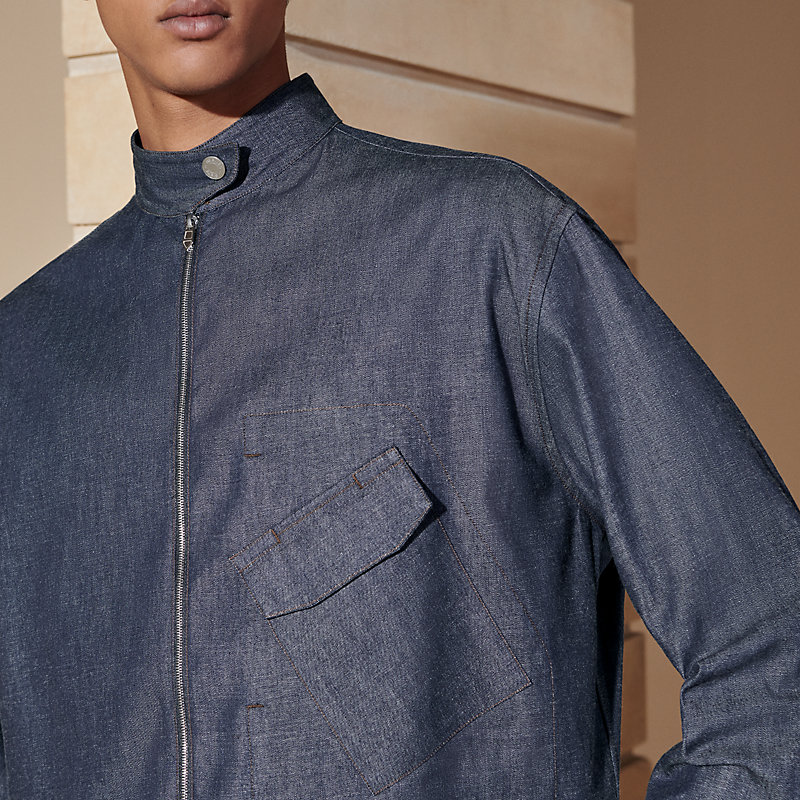 Kastenförmig geschnittenes Blousonhemd mit Madison-Kragen | Hermès 