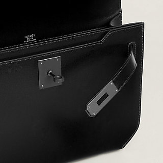 Kelly depeches 25 monochrome pouch - Black | Hermès USA