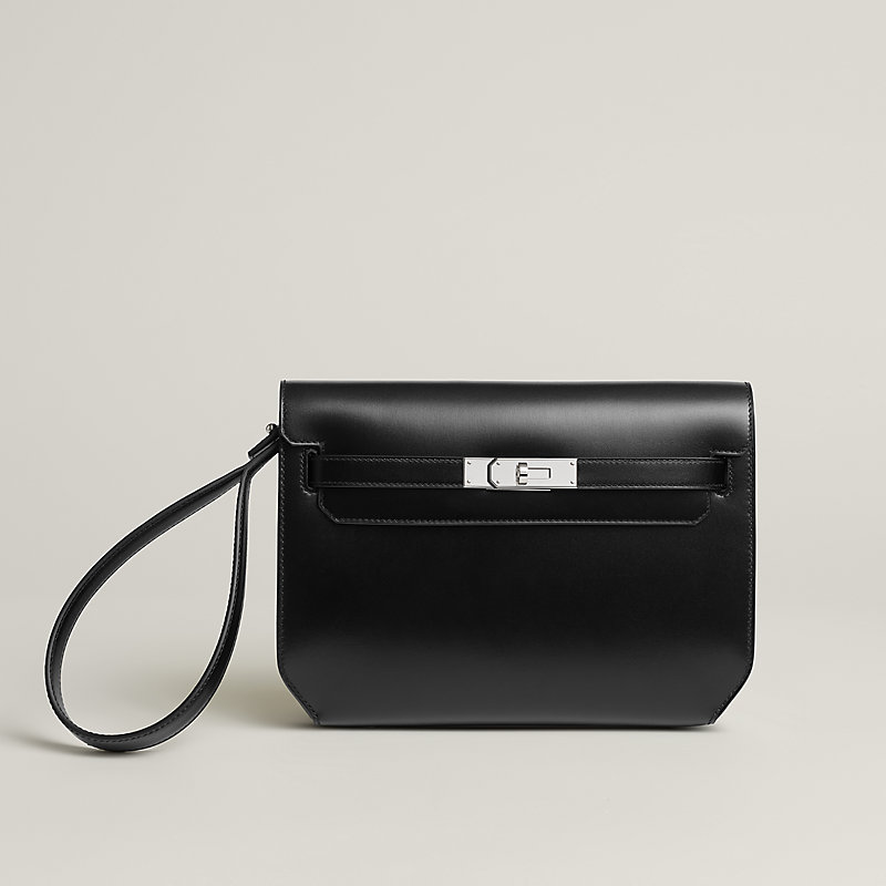 Kelly depeches 25 pouch - Black | Hermès USA