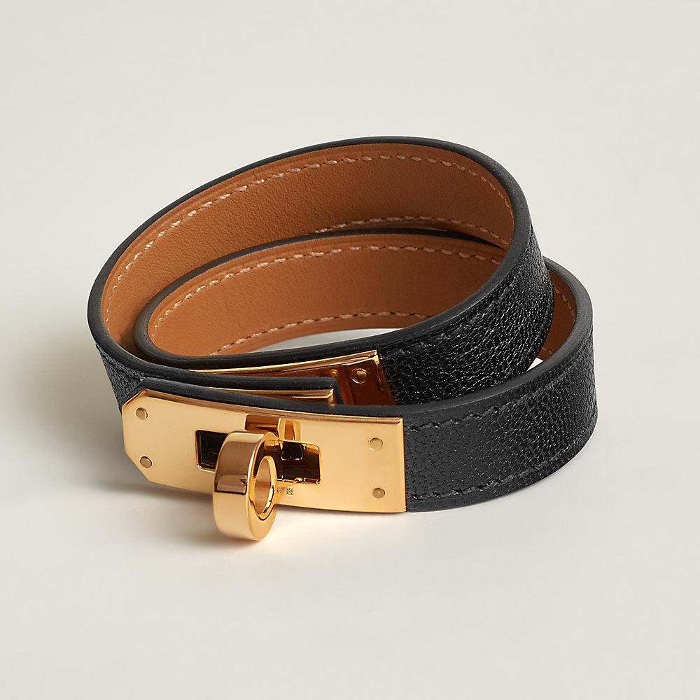 Hermes Collier de Chein CDC Palladium Black Noir Leather Bracelet #10779 | Leather  bracelet, Leather, Leather cuffs