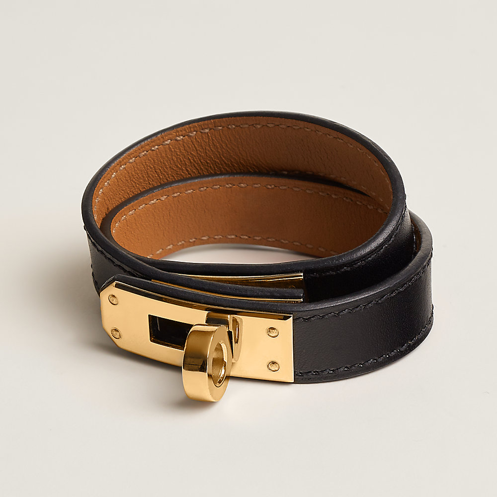 Hermes Kelly Double Tour Tan Leather Bracelet with Gold Hardware – The  Hangout