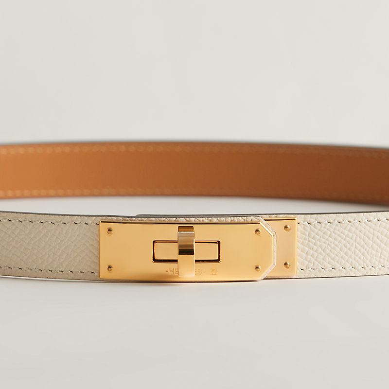Hermes Kelly Pocket Adjustable Craie Belt Gold Hardware Epsom