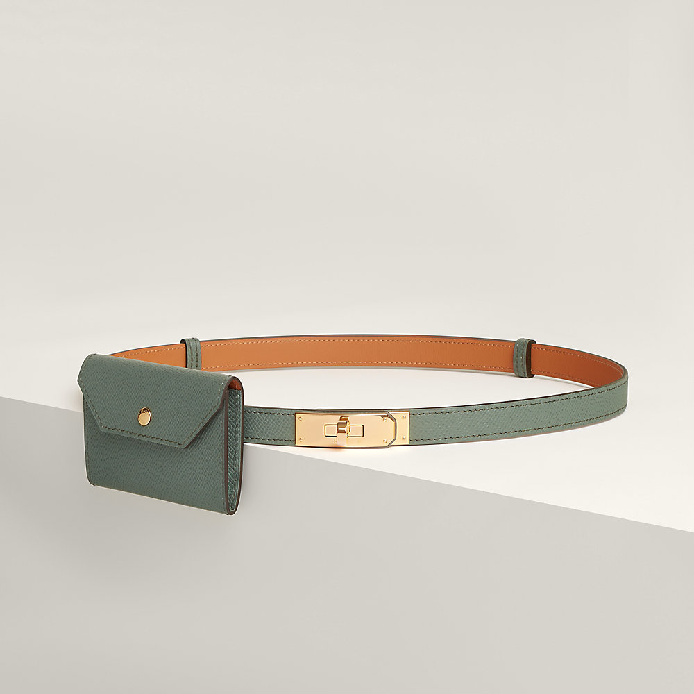 Kelly Pocket 18 belt - Green | Hermès USA