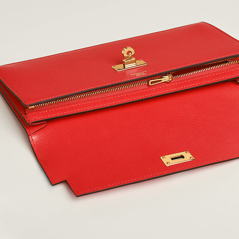 小物 HERMES Wallet Hermes Constance Wallet To Go Orange Epsom Palladium Hardware
