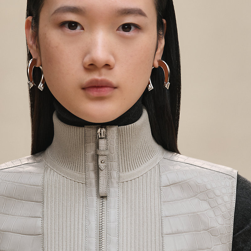 Knit and leather vest