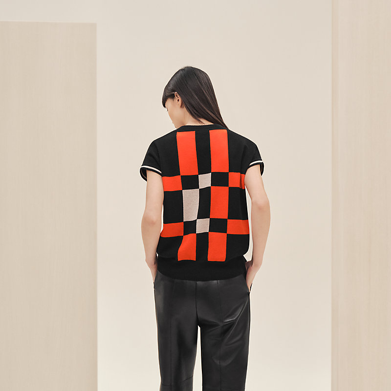 Kurzärmeliger Pullover mit "Brides de Gala Tartan"-Motiv