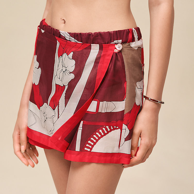 Kurze Strand-Rockshorts mit "Grand Manège"-Print