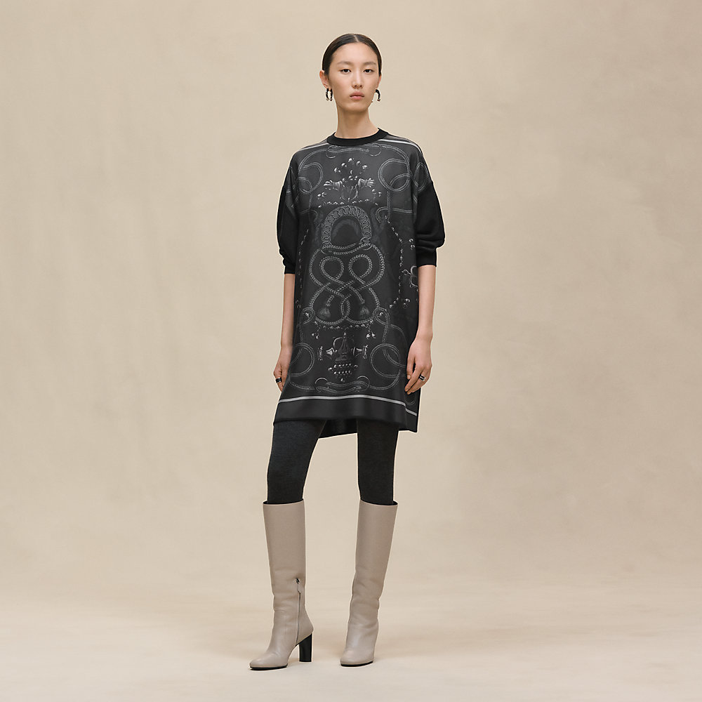 Kurzes Twillaine-Tunika-Kleid mit