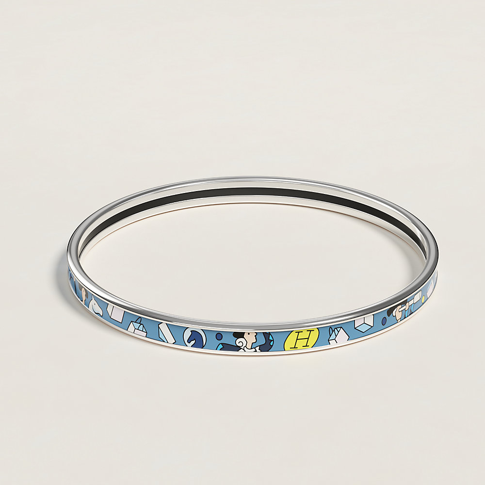 Hermès grey enamel HERMES print bangle bracelet - BOPF | Business of  Preloved Fashion