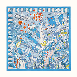 hermes blue scarf