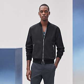 ジャケット・アウター HERMES Reversible rib trim jacket 46 Quincaillerie Equestre