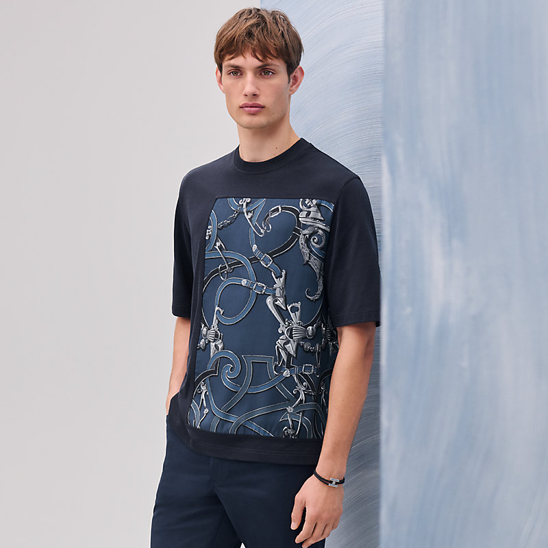 HERMES Tuileries Rainbow ブラック Tシャツ Candy Libris Bandana