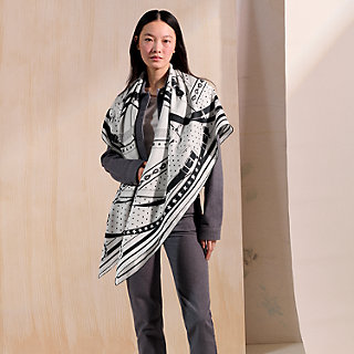 La Promenade du Matin Bandana double face scarf 140 - White 