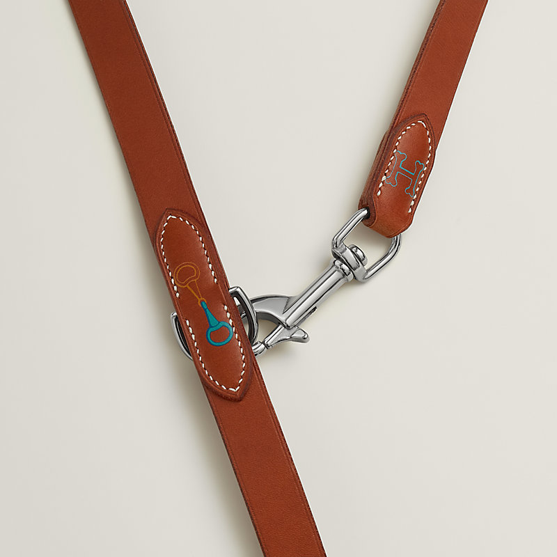 Hermès – Laisse pour chien vintage laisse pour chien hermes fermoir kelly en cuir gold