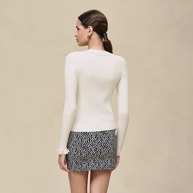 Langärmeliger Cardigan mit Rüschendetails