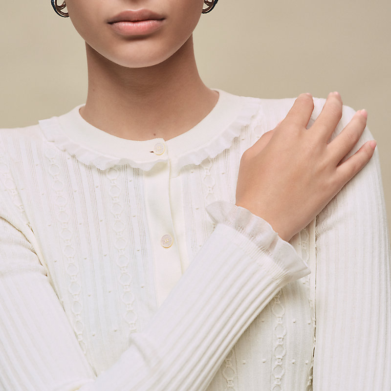 Langärmeliger Cardigan mit Rüschendetails