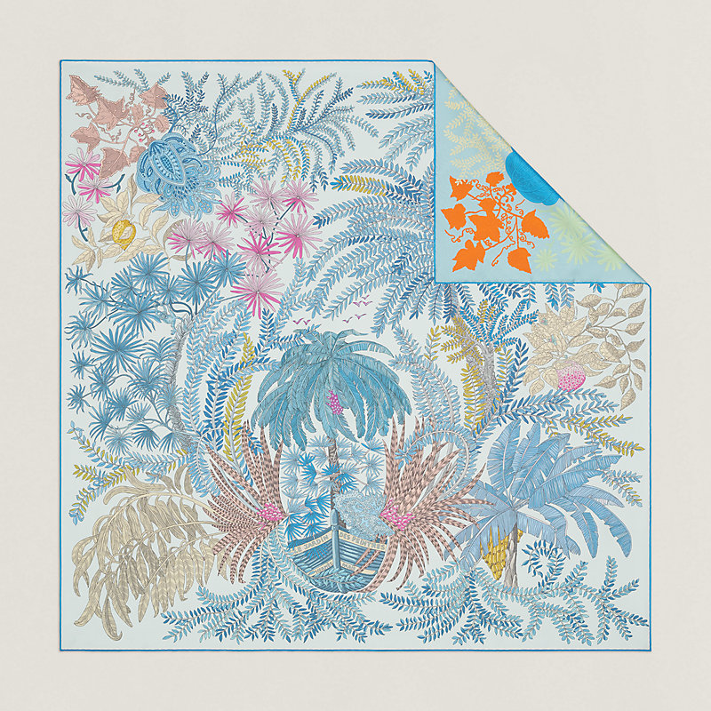 Le Jardin des Peintres Double Face scarf 90 - Blue | Hermès UAE