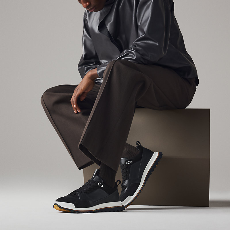 【オシャレで快適な履き心地☆】HERMES スニーカー Leader 黒 Leader sneaker | Hermès USA