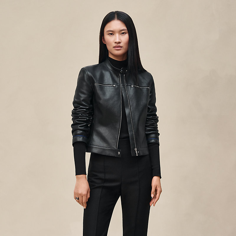 Leather biker jacket