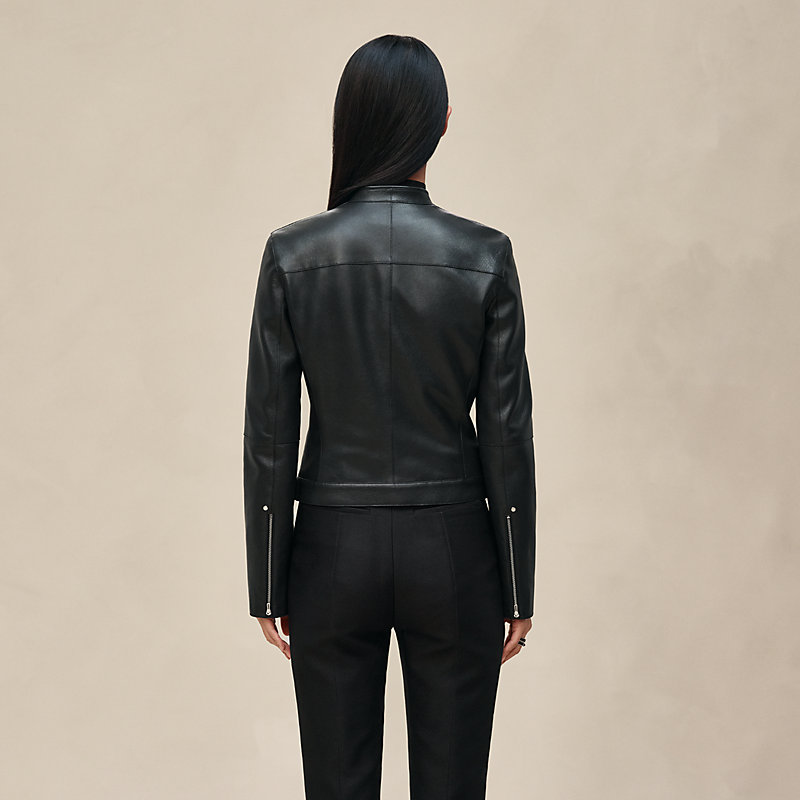 Leather biker jacket