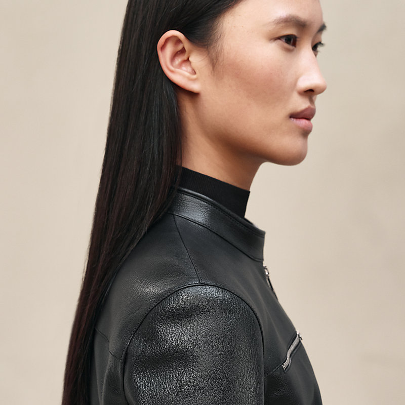Leather biker jacket