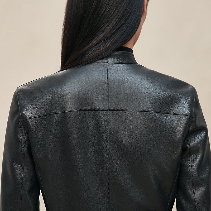 Leather biker jacket