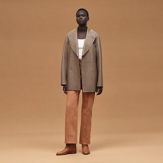 Leather pea coat | Hermès Canada