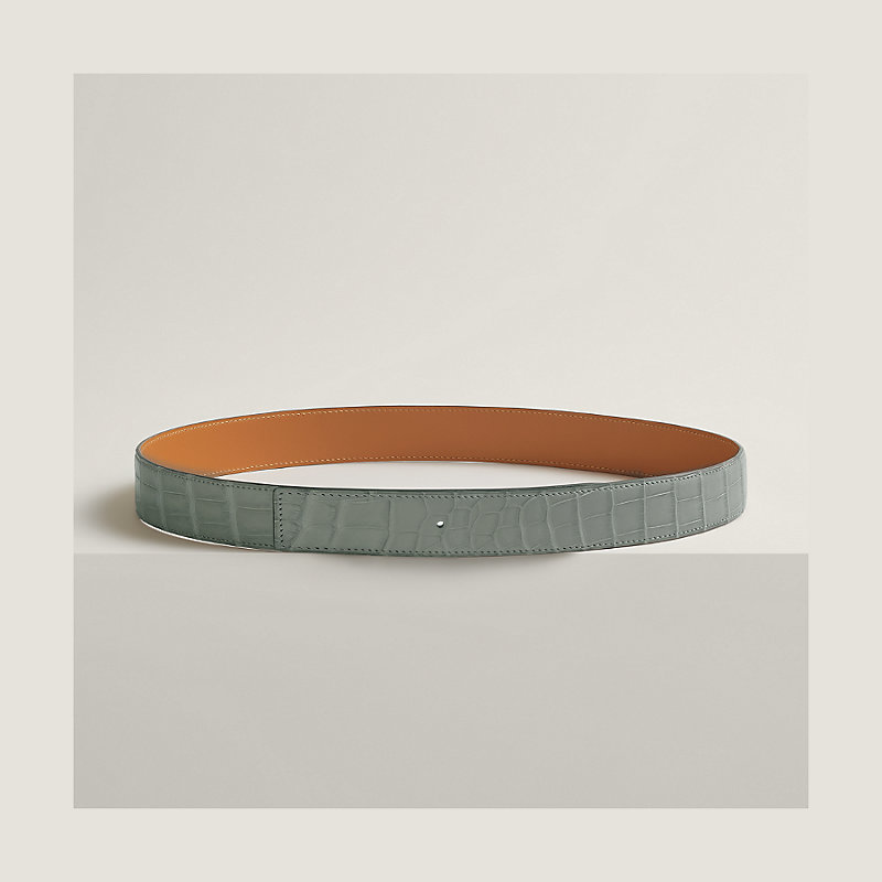 Leather strap 32 mm - Grey | Hermès USA