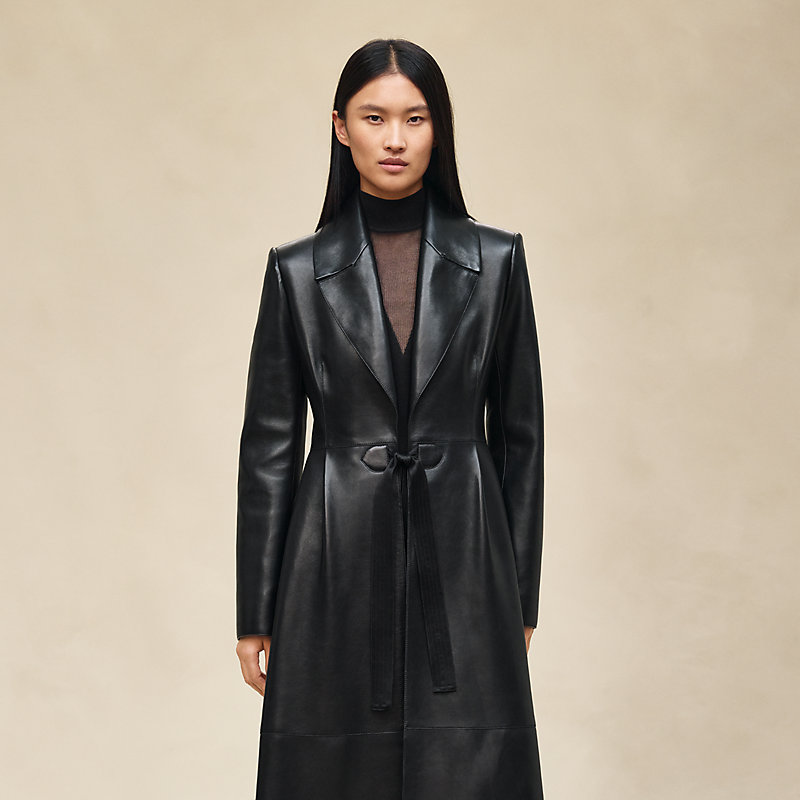 Leather suit coat