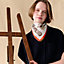 Les Bassets scarf 45, View: Worn, worn, view 2 of 3